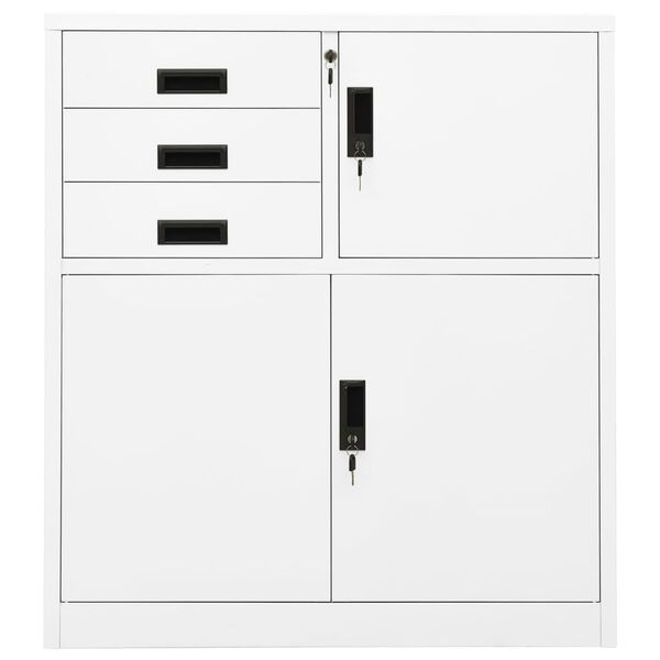 vidaXL Office Cabinet White 90x40x102 cm Steel