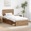 vidaXL Bed Frame Artisian Oak 100 x 200 cm Solid Pine Wood