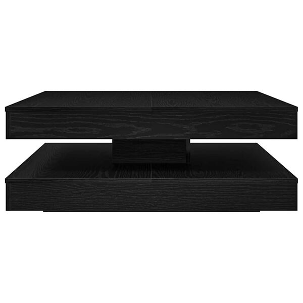 vidaXL Coffee Table 360-Degree Rotatable Black Oak 90x90x34.5 cm