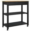 vidaXL Kitchen Trolley Plain Black 88.5 x 40 x 48 cm