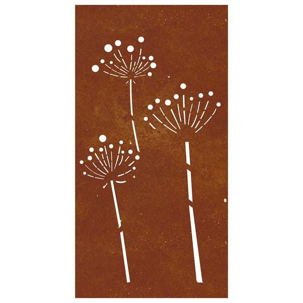 vidaXL Garden Wall Decoration 105x55 cm Corten Steel Flower Design