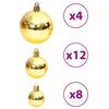 vidaXL Christmas Baubles 100 pcs Gold and Wine Red 3 / 4 / 6 cm