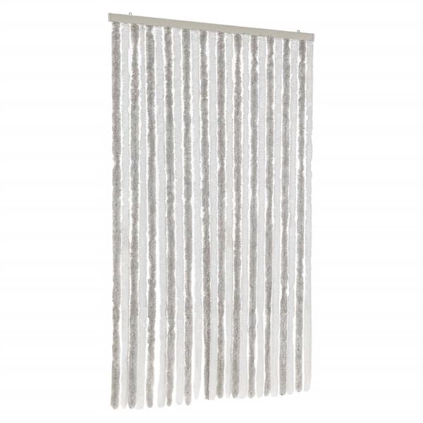 vidaXL Fly Curtain Light Grey and White 100x200 cm Chenille