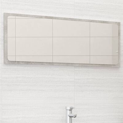 vidaXL Bathroom Mirror Concrete Grey 100x1.5x37 cm Engineered Wood