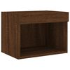 vidaXL Bedside Cabinets with LED Lights Wall-mounted 2 pcs Brown Oak