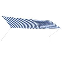 vidaXL Retractable Awning 400x150 cm Blue and White