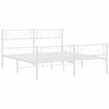 vidaXL Metal Bed Frame without Mattress with Footboard White 140x200cm