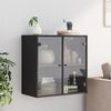 vidaXL Wall Cabinet with Glass Doors Black 68x37x68.5 cm
