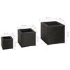 vidaXL Garden Raised Beds 3 pcs Poly Rattan Black