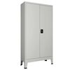 vidaXL Office Cabinet with 2 Doors Steel 90x40x180 cm Grey