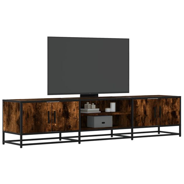 vidaXL TV Cabinet Smoked Oak 180x35x41 cm Engineered Wood