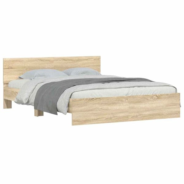 vidaXL Bed Frame without Mattress Sonoma Oak 140x190 cm