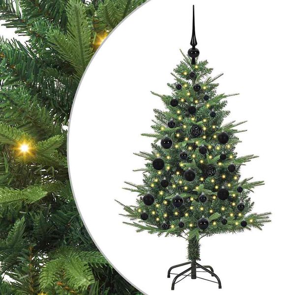 vidaXL Artificial Pre-lit Christmas Tree with Ball Set Green 120 cm