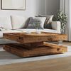 vidaXL Coffee Table 360-Degree Rotatable Old Wood 90x90x34.5 cm