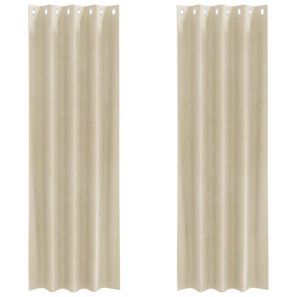 vidaXL Blackout Curtains 2 pcs Cream 140 x 245 cm Velvet