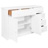 vidaXL Sideboard 6 Drawers White 113x35x73 cm Solid Pine Wood
