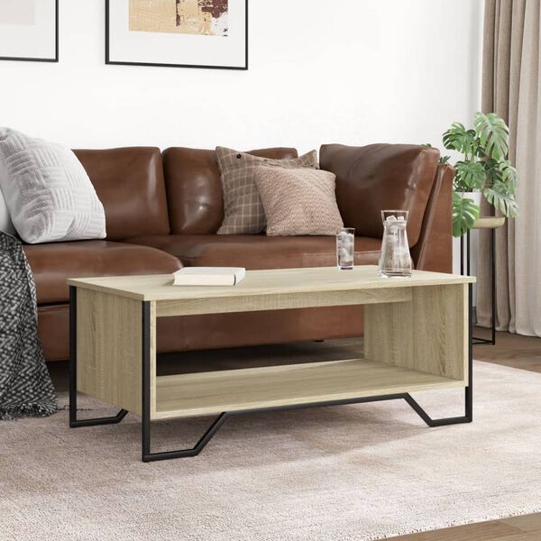 vidaXL Coffee Table Sonoma Oak 100x51x40 cm Engineered Wood