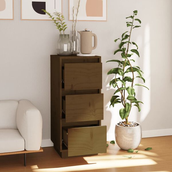 vidaXL Sideboard Honey Brown 32x34x75 cm Solid Wood Pine
