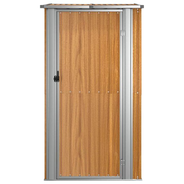 vidaXL Garden Shed Brown 118.5x97x209.5 cm Galvanised Steel