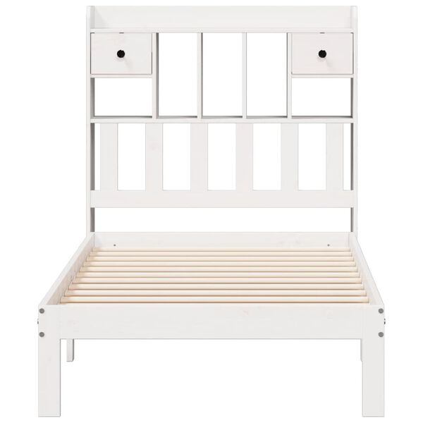 vidaXL Bookcase Bed without Mattress White 90x190cm Solid Wood Pine