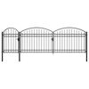 vidaXL Garden Fence Gate Assen with Arched Top Steel 1.5x5 m Black