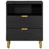 vidaXL Bedside Cabinet Black 50x33x62 cm Engineered Wood