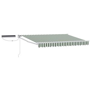 vidaXL Electric Retractable Awning Green and White 2.5 x 2 m