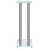 vidaXL Speaker Stands 2pcs Silver Tempered Glass 4 Pillars Design