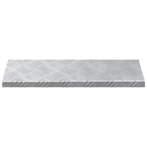 vidaXL Stair Tread Rectangular 10 pcs Silver 60 x 18 cm Aluminium