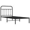 vidaXL Metal Bed Frame without Mattress with Headboard Black 90x190cm