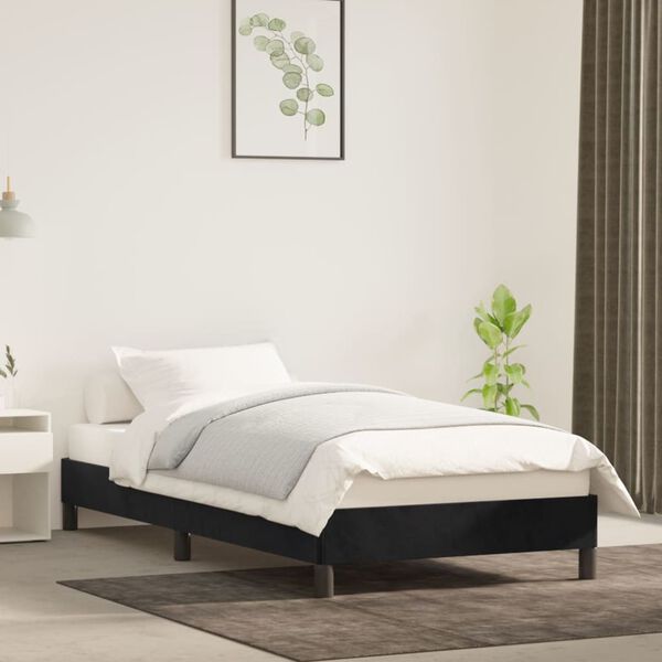 vidaXL Bed Frame without Mattress Black 90x190 cm Single Single Velvet