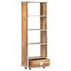 vidaXL Book Cabinet 56x28x163 cm Solid Rough Mango Wood
