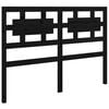 vidaXL Bed Headboard | Black | Solid Pine Wood | Decorative Inlays