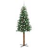 vidaXL Slim Christmas Tree Green 210 cm PVC and Solid Pine wood
