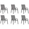 vidaXL 7 Piece Garden Dining Set Grey and Black