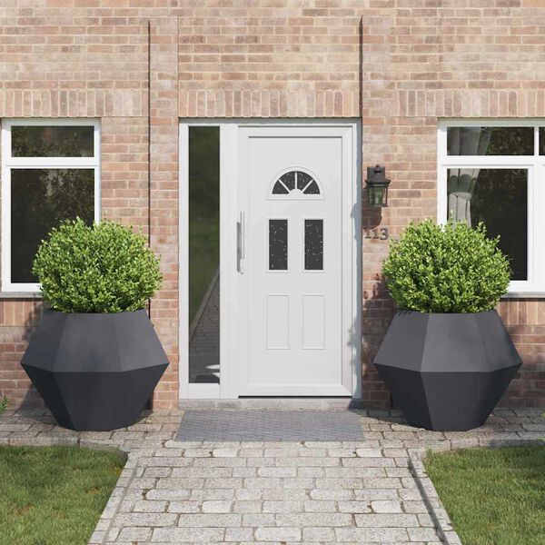 vidaXL Planter 2 pcs Anthracite 100 x 100 x 80 cm Steel