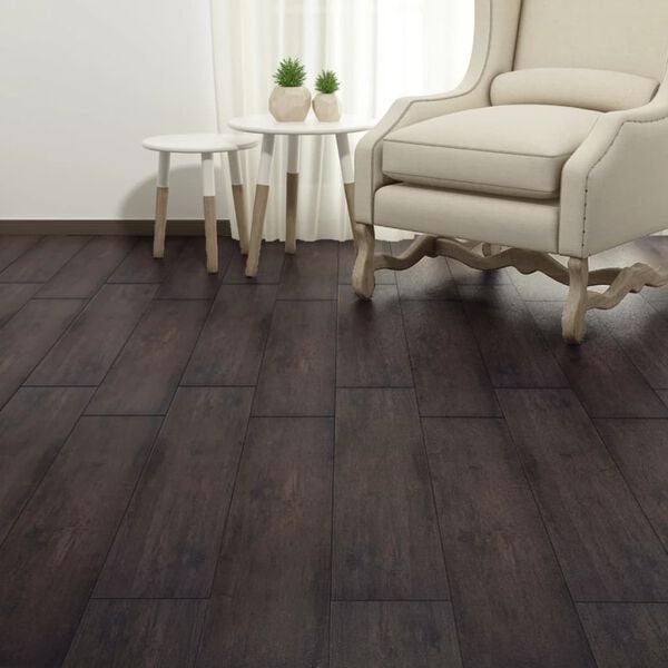 vidaXL Non Self-adhesive PVC Flooring Planks 5.26 m² 2 mm Oak Dark Grey