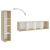 vidaXL 5 Piece TV Cabinet Set White and Sonoma Oak Engineered Wood