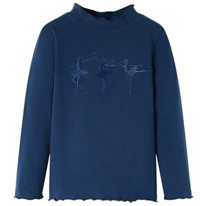 vidaXL Kids' T-shirt with Long Sleeves Navy Blue 104