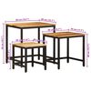 vidaXL Nesting Side Tables 3 pcs Solid Rough Wood Mango