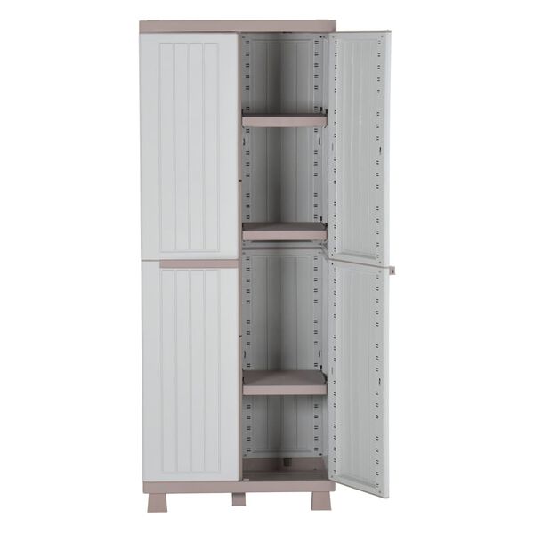 vidaXL Storage Cabinet with 2 Doors 68x39x170 cm Light Grey and Beige