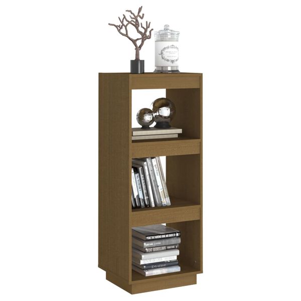 vidaXL Book Cabinet/Room Divider Honey Brown Solid Pinewood