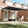vidaXL Retractable Awning Black 400 x 350 cm Polyester