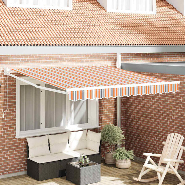 vidaXL Awning Retractable Multicolour 3 x 2.5 m Polyester and metal