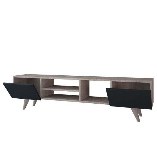 Homemania TV Stand Dore 160x29.7x40.6cm Black and Walnut