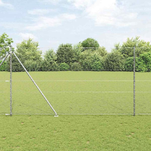 vidaXL Fence Post Silver 10 x 1.5 m (36 mm mesh) Steel