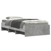 vidaXL Bed Frame with Shelf Concrete Grey 80 x 200 cm Engineered Wood