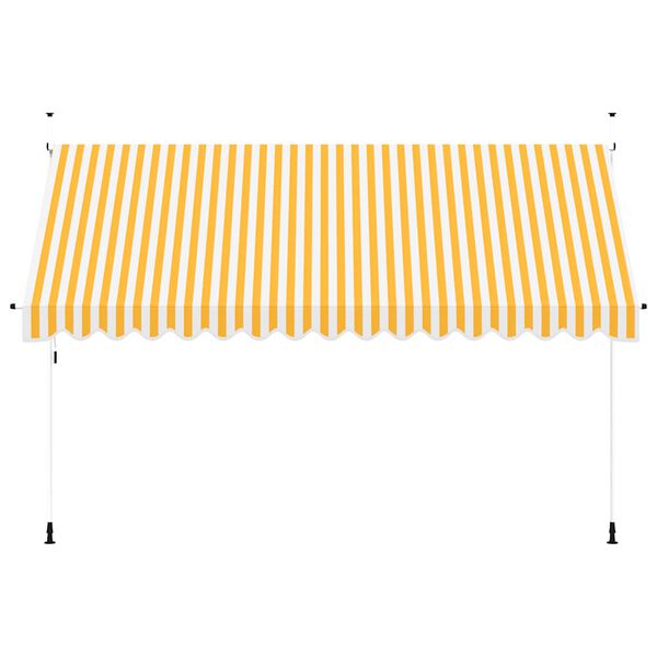 vidaXL Manual Retractable Awning 400 cm Orange and White Stripes