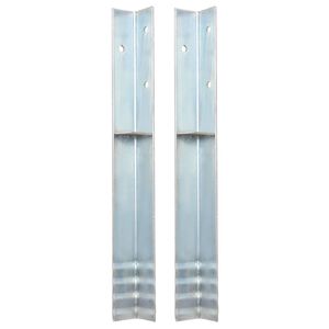 vidaXL L-shaped Ground Anchors 2 pcs Galvanised Steel 5x5x50 cm