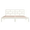 vidaXL Bed Frame without Mattress White Double Solid Wood